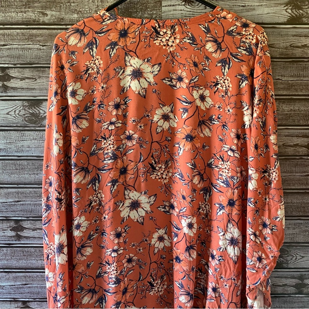 Knox Rose‎ Women's Floral Open-Front Tasseled Kimono Size XL/XXL - Picture 5 of 8
